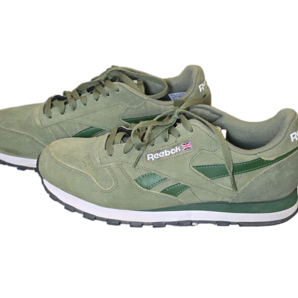 Reebok Classic Leather Suede Canopy Green Mens 10 Sneaker Low Trainer V67590 10